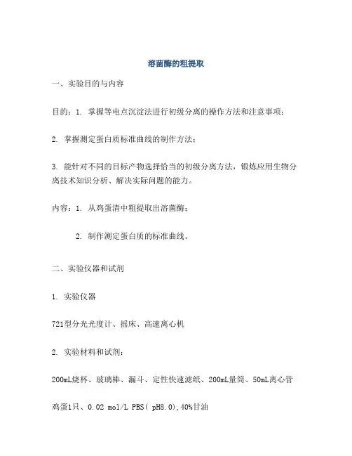 溶菌酶的粗提取