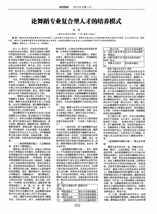 论舞蹈专业复合型人才的培养模式