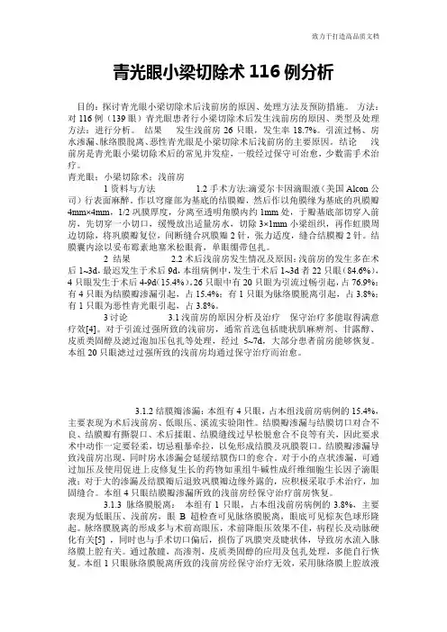 青光眼小梁切除术116例分析