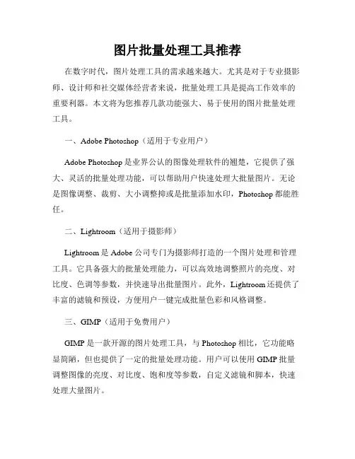 图片批量处理工具推荐