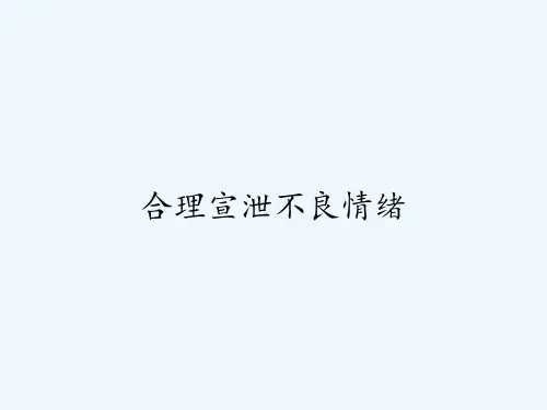 合理宣泄不良情绪ppt