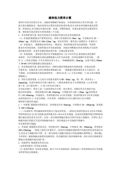 液体张力简单计算(医)