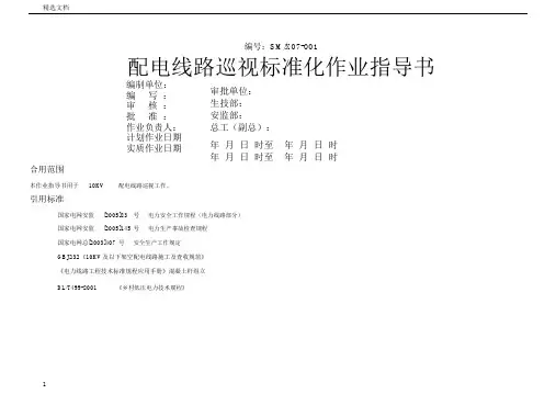 配电线路巡视标准化作业的指导书