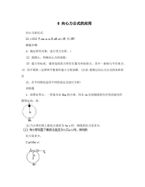 6 向心力公式的应用