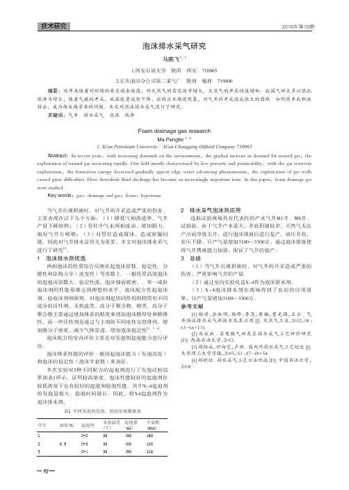 泡沫排水采气研究