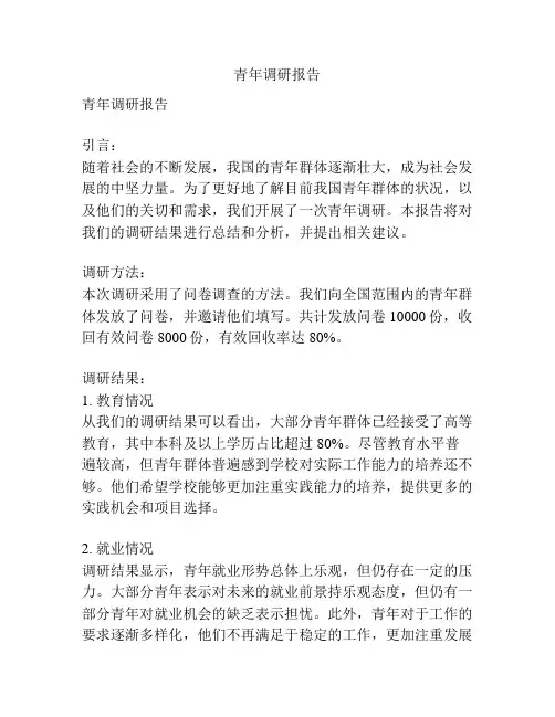 青年调研报告