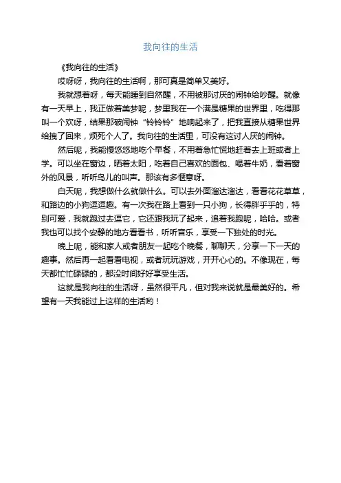 我向往的生活
