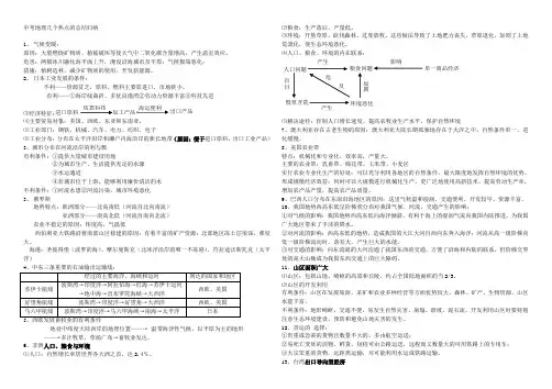 中考地理几个热点的总结归纳