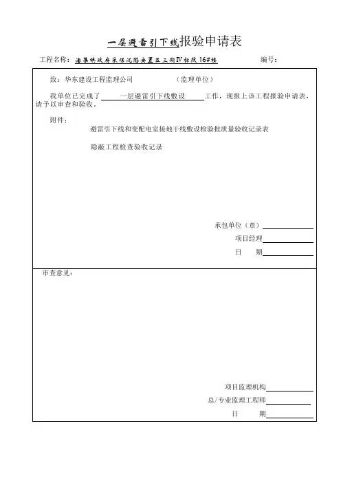 主体避雷引下线