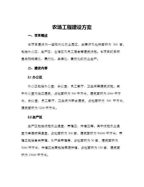 农场工程建设方案