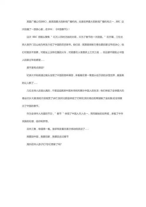 BCE中国新年观后感