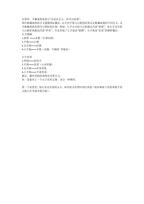戒指戴法的含义