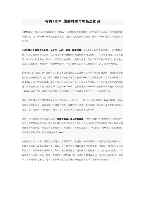 hdmi线材质知识文库