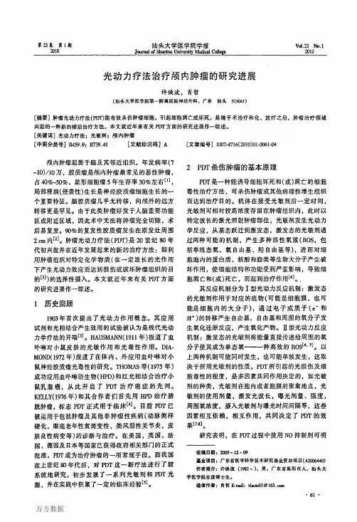 光动力疗法治疗颅内肿瘤的研究进展