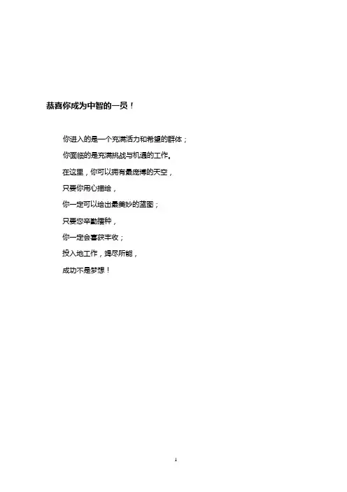 中智员工作业规范手册(新)