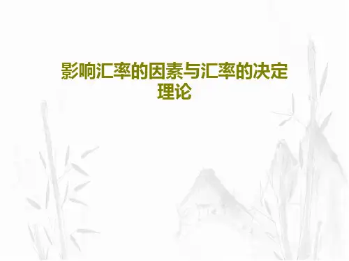 影响汇率的因素与汇率的决定理论36页PPT