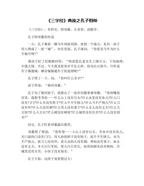 《三字经》典故之孔子相师
