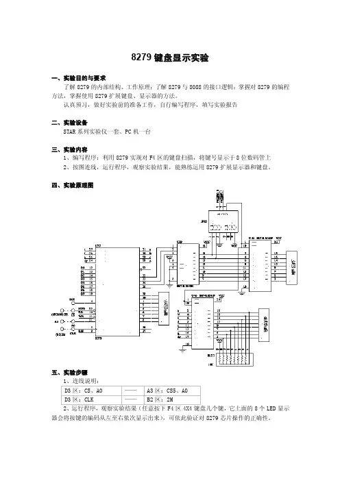 8279键盘显示实验