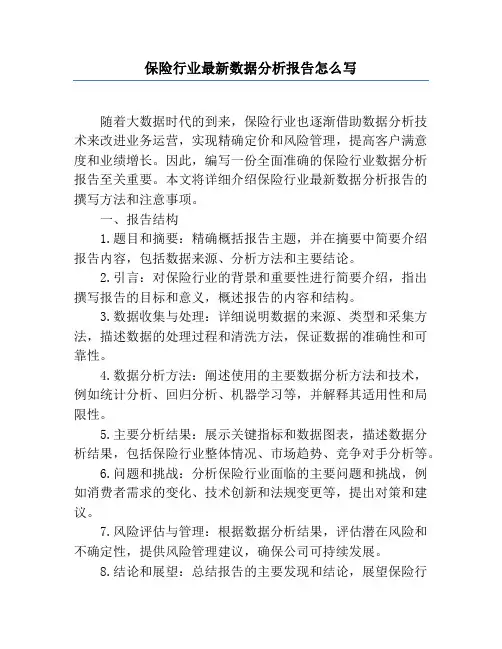 保险行业最新数据分析报告怎么写