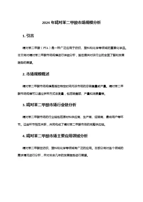 2024年精对苯二甲酸市场规模分析