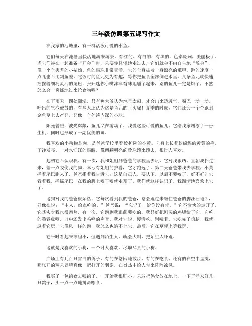 三年级仿照第五课写作文