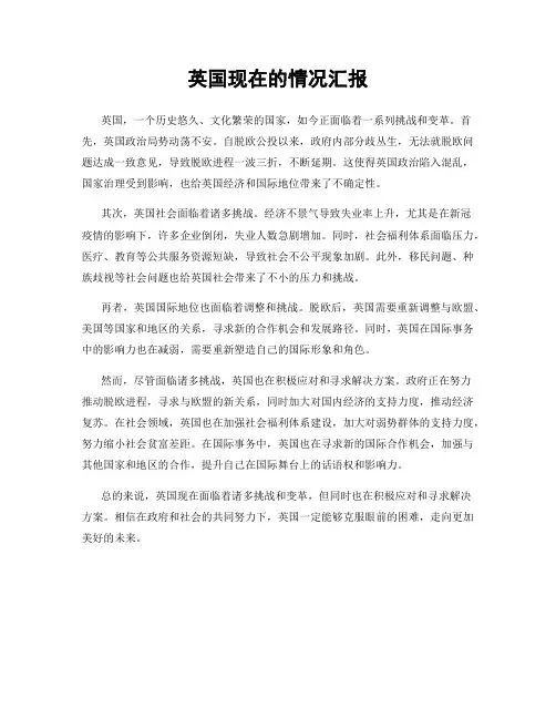 英国现在的情况汇报