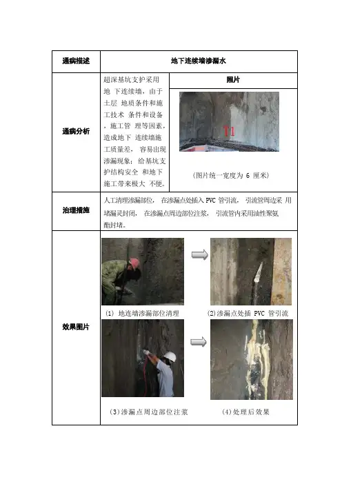 地下连续墙渗漏水质量通病及防治措施(图文)