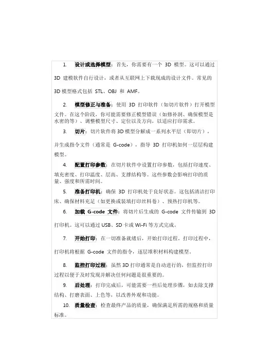 3done打印的操作流程