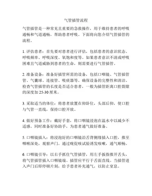 气管插管流程