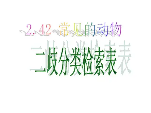2.4.2 常见的动物(无脊椎动物、二歧分类检索表)资料