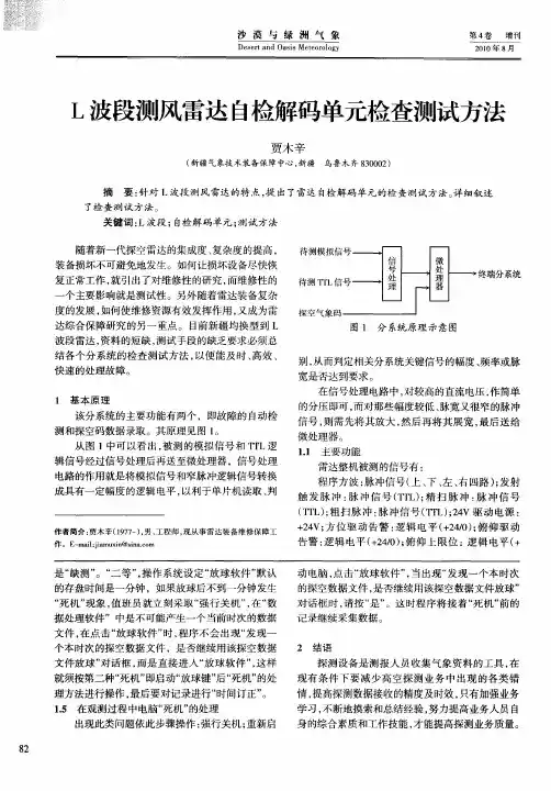 L波段测风雷达自检解码单元检查测试方法