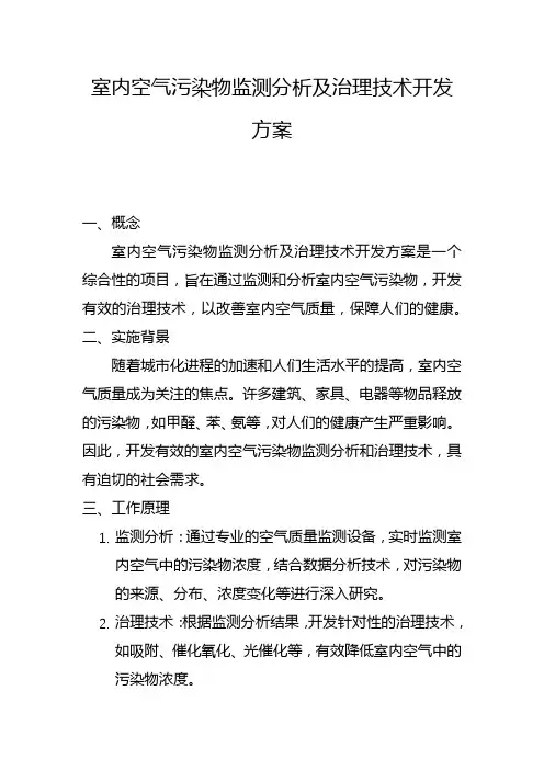 室内空气污染物监测分析及治理技术开发方案(一)