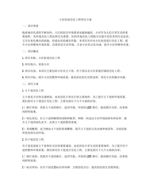 小区街道亮化工程项目方案