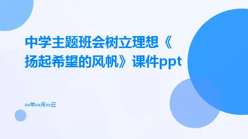中学主题班会树立理想《扬起希望的风帆》课件ppt
