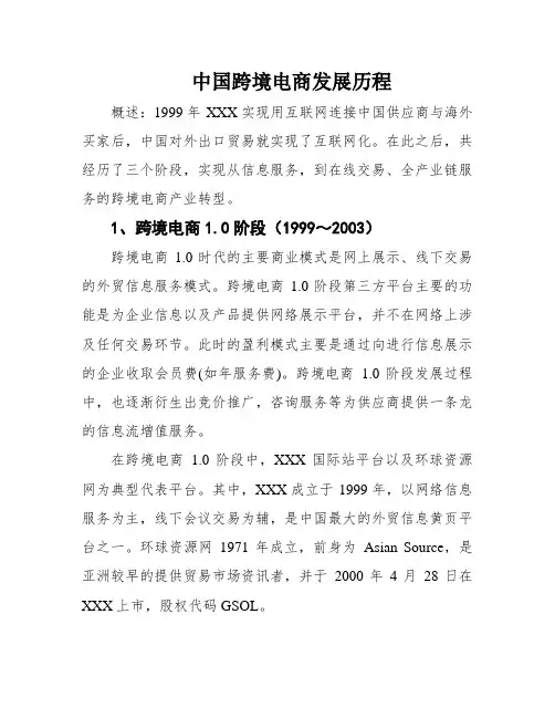 中国跨境电商发展历程