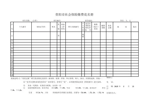 社保花名册模板