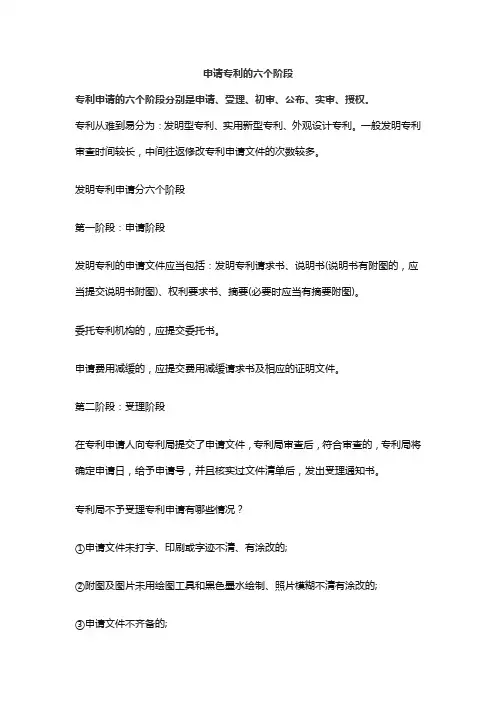 申请专利的六个阶段
