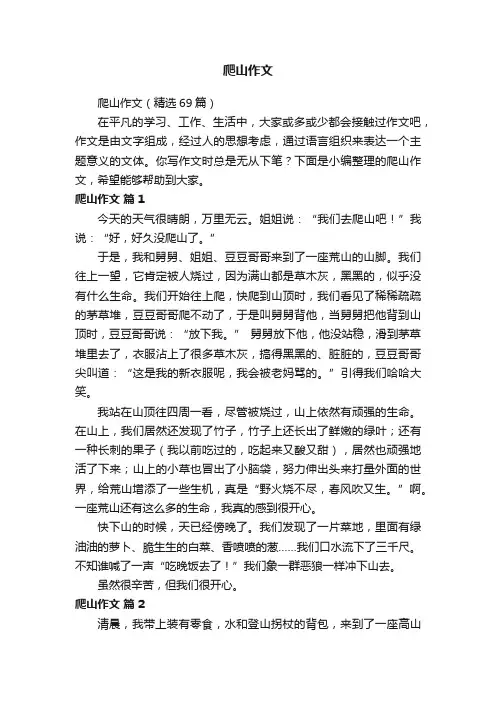 爬山作文（精选69篇）