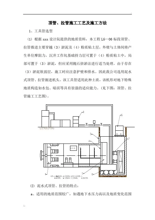 顶管、拉管施工工艺及施工方法
