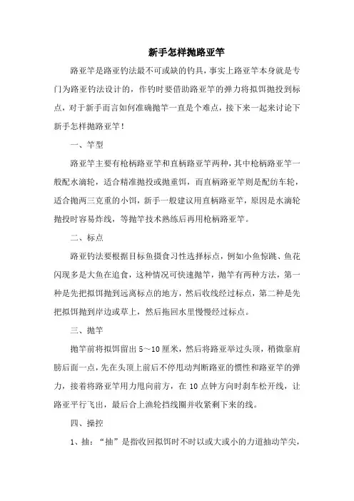 钓鱼技巧：新手怎样抛路亚竿