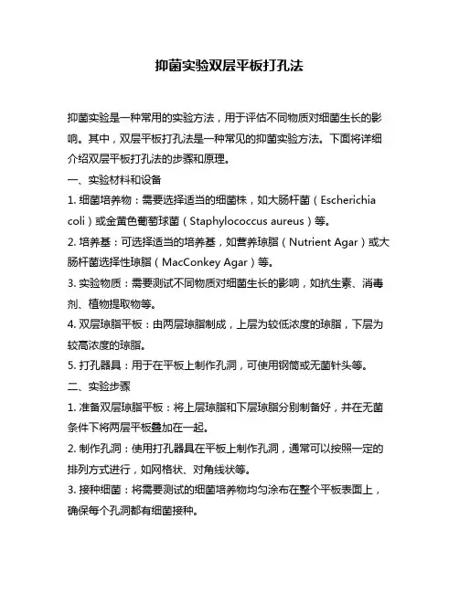抑菌实验双层平板打孔法