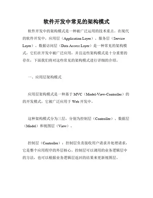 软件开发中常见的架构模式