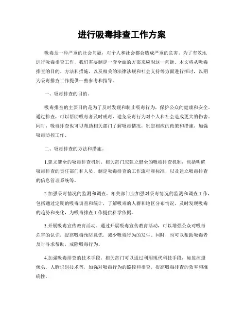 进行吸毒排查工作方案