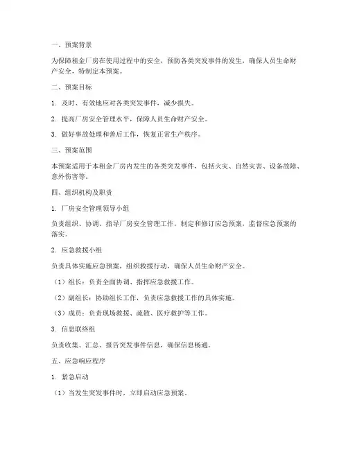 租金厂房应急预案