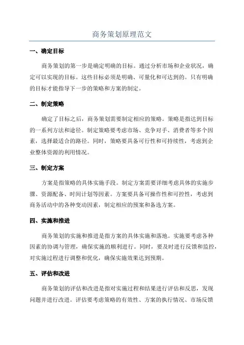 商务策划原理范文