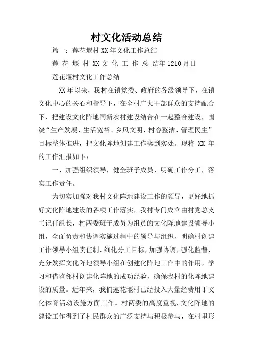 村文化活动总结