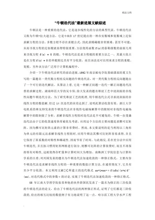 牛顿迭代法文献综述