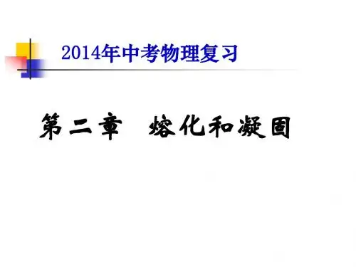第二章  熔化和凝固  升华和凝华复习课件