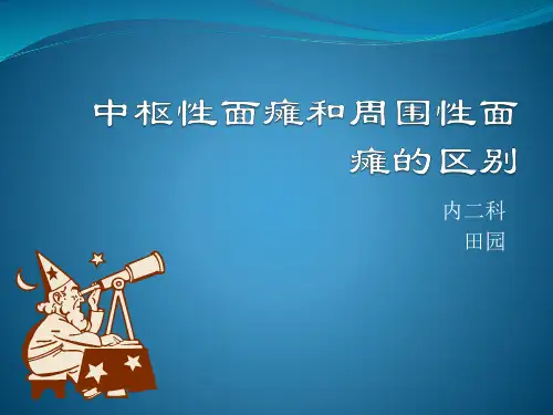 中枢性面瘫与周围性面瘫的区别分解