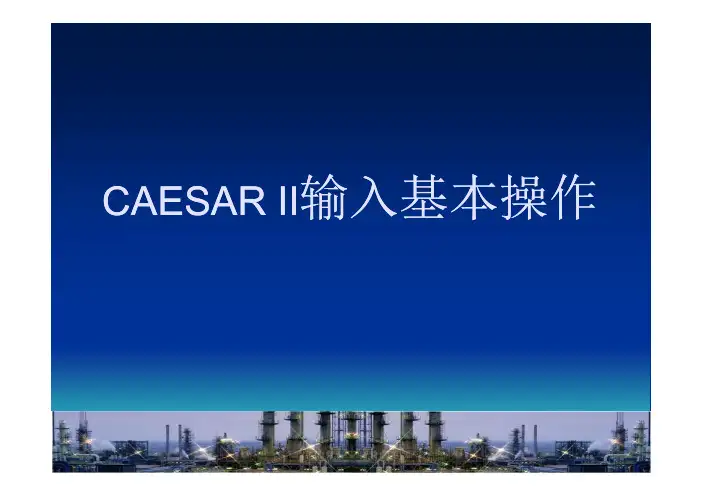 CaesarⅡ基本输入